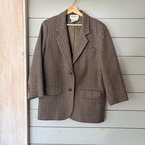 Vintage Eddie Bauer 100% Wool Blazer | Plaid | Women’s M